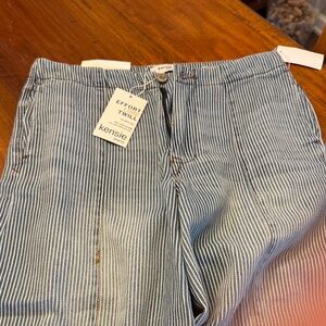 Kensie Blue White Pinstripe Jeans
